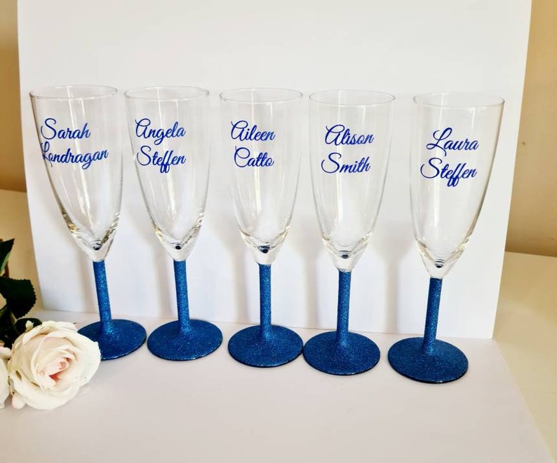 Personalised Champagne Flutes Champagne Glasses Bridesmaid Etsy UK