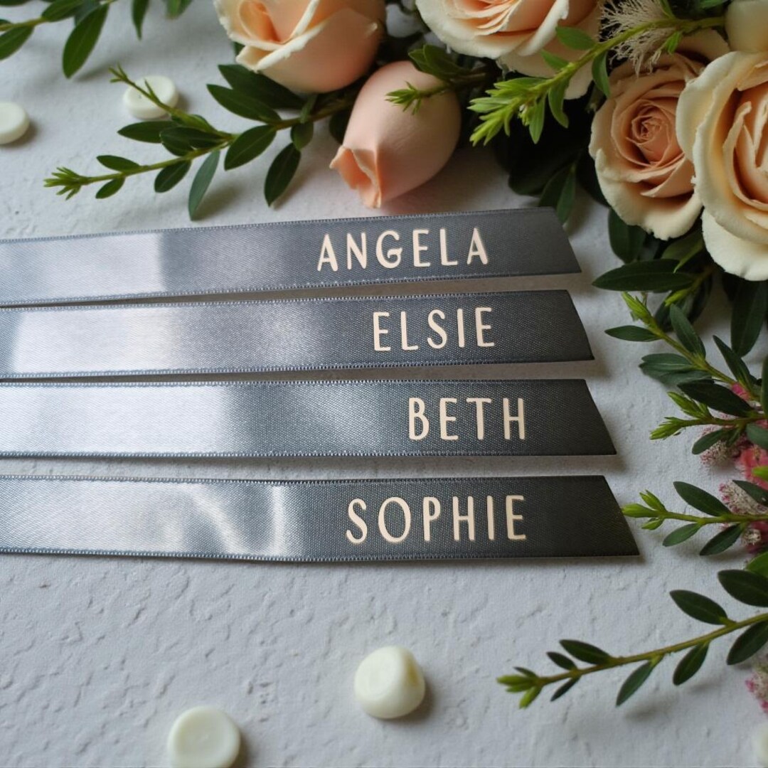 Personalized Wedding Ribbon, Custom Name Satin Ribbon, Bridesmaid Favor ...