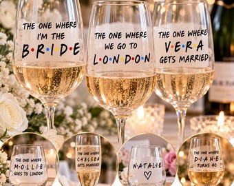 Friends vinyl decals, wedding vinyl stickers, hen party, bridal party decals.