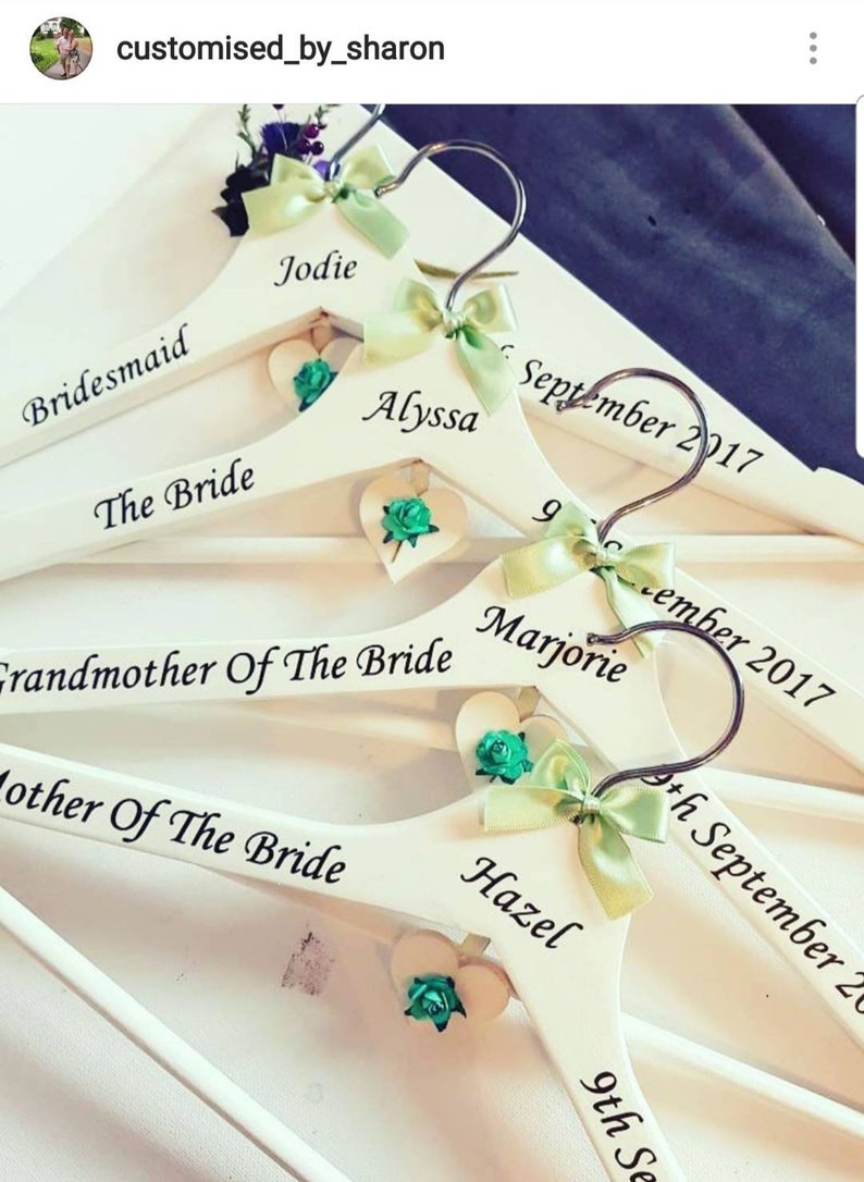 Personalised bridal hangers wedding dress hanger bride hanger, bridesmaid gift bridesmaid hanger wedding hangers