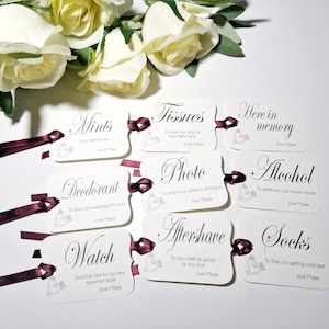 Etiquetas de regalo de boda personalizadas para novios, novias, lujosas etiquetas martilladas, de lino o lisas, terminadas con una hermosa cinta de raso.