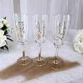 DECAL ONLY, wedding DIY vinyl, decal stickers, custom names, bridal party gifts, champagne flute, wine glass, chrome colours, bachelorette product logo