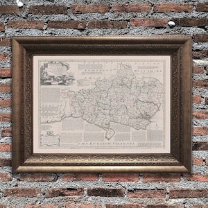 DORSETSHIRE, 1760. Carte pliée, dos en lin. Réimpression de l'ancienne carte