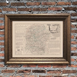 WILTSHIRE, 1750. Carte pliée, dos en lin. Réimpression de l'ancienne carte