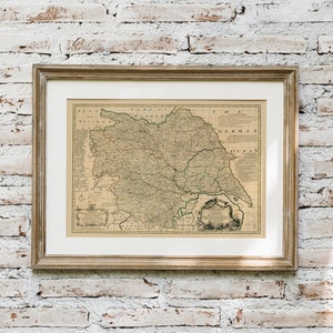 YORK, 1755. Carte pliée avec dos en lin. Réimpression de l'ancienne carte
