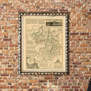 CAMBRIDGESHIRE, 1750. Carte pliée, dos en lin. Réimpression de l'ancienne carte
