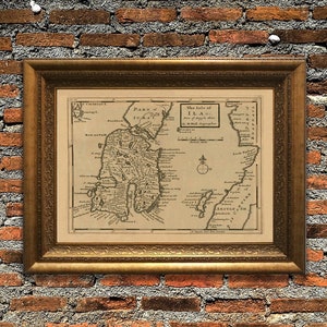 L'ÎLE d'ILA et une partie d'ARGYLE Shire1725. Carte pliée en lin. Réimpression de l'ancienne carte