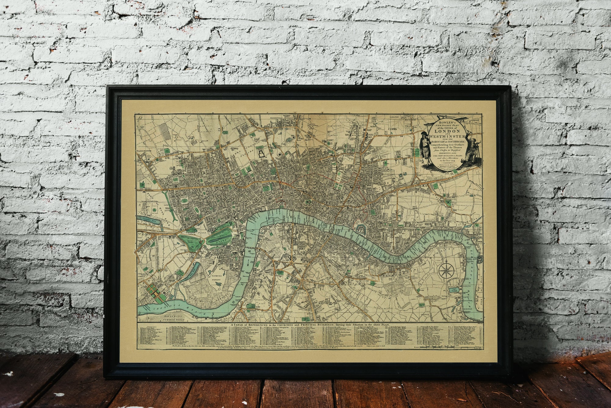 Londres, Bowle's Nouveau Plan De Poche Des Villes Londres Et Westminster. Carte Pliée En Lin. Réimpression L'ancienne Carte