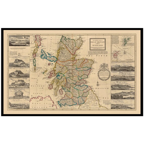 Linen Backed Old Map reprint 1773 folded map STAFFORD