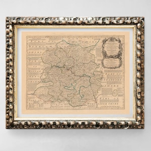SHROPSHIRE 1760. Carte pliée avec dos en lin. Réimpression de l'ancienne carte