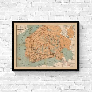 CARTE DE LA FINLANDE, 1877. Réimpression d'une carte ancienne. Carte pliée en lin. Décoration murale carte vintage. Ancienne carte unique. Impression d'art. Reproduction d'une carte ancienne.