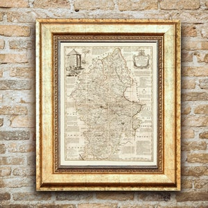 STAFFORD, 1773. Carte pliée avec dos en lin. Réimpression de l'ancienne carte