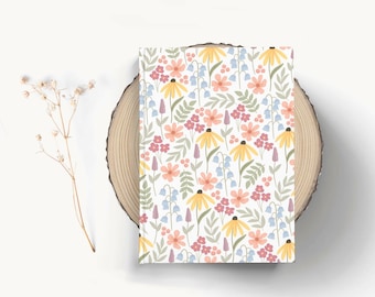 Floral Hardcover Journal: Summer Garden Watercolor Notebook