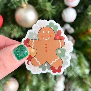 Gingerbread Man Sticker | Christmas Sticker | Vinyl Sticker | Laptop Sticker | Waterbottle Sticker | Die Cut Sticker