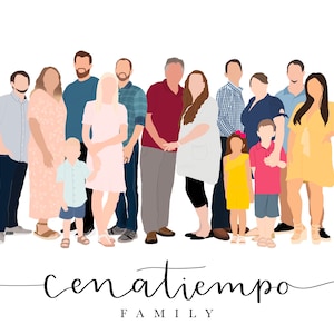 Digital Portraits | Custom Faceless Portrait | Digital Drawing | Family Portrait | Couple Portrait | Wedding Gift, Boyfriend Gift