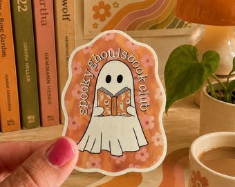 Spooky Ghouls Book Club Sticker | Ghost Reading Sticker | Bookish Halloween Sticker | Dark Academia Gift | WaterBottle Kindle Laptop Sticker