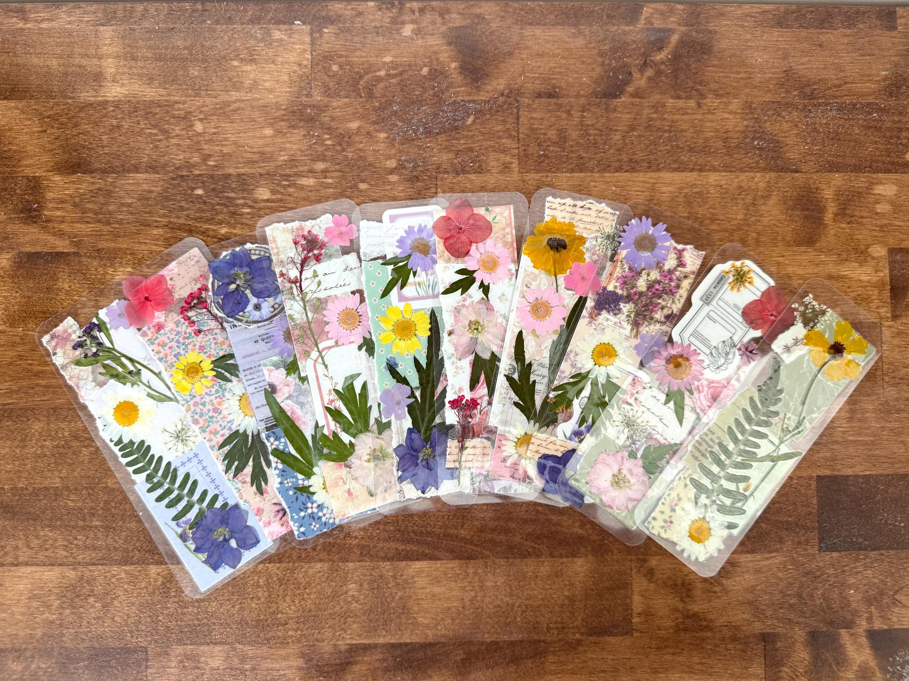 Vintage Pressed Flower Bookmark: Real Dried Flowers, Book Lover Gift - Etsy