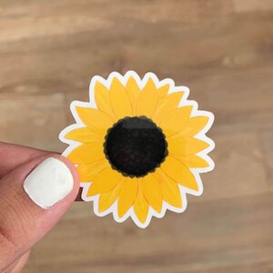 Sunflower Die Cut Sticker: Weatherproof Vinyl Decal