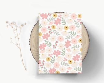 Floral Hardcover Journal: Spring Watercolor Notebook