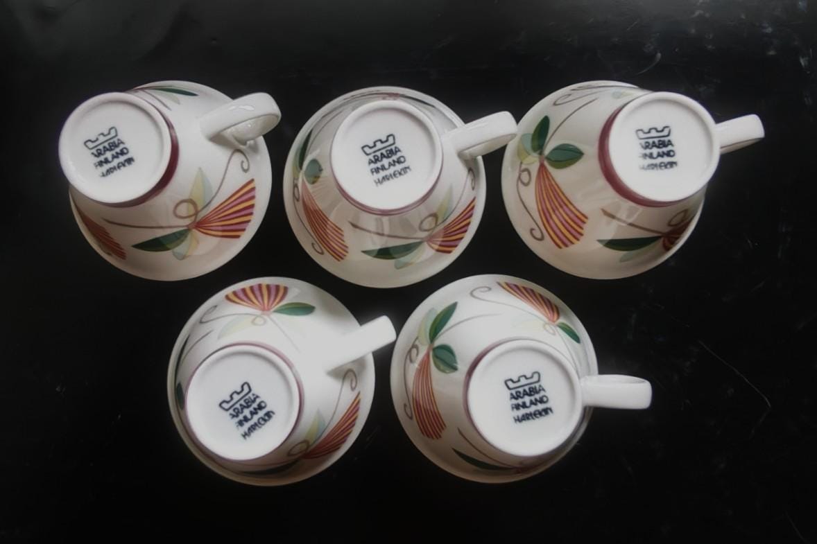 Arabia Finland: 17 Pieces of HARLEKIN CARNEVAL Coffee Cups Etc. - Etsy