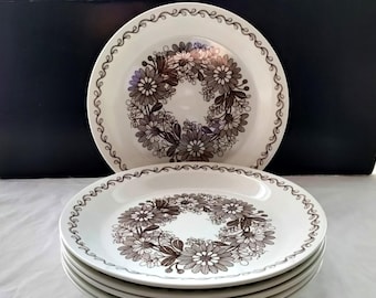 Arabia Finland: Six Perfect 235 mm ELINA Series Plates, Pattern by Esteri Tomula