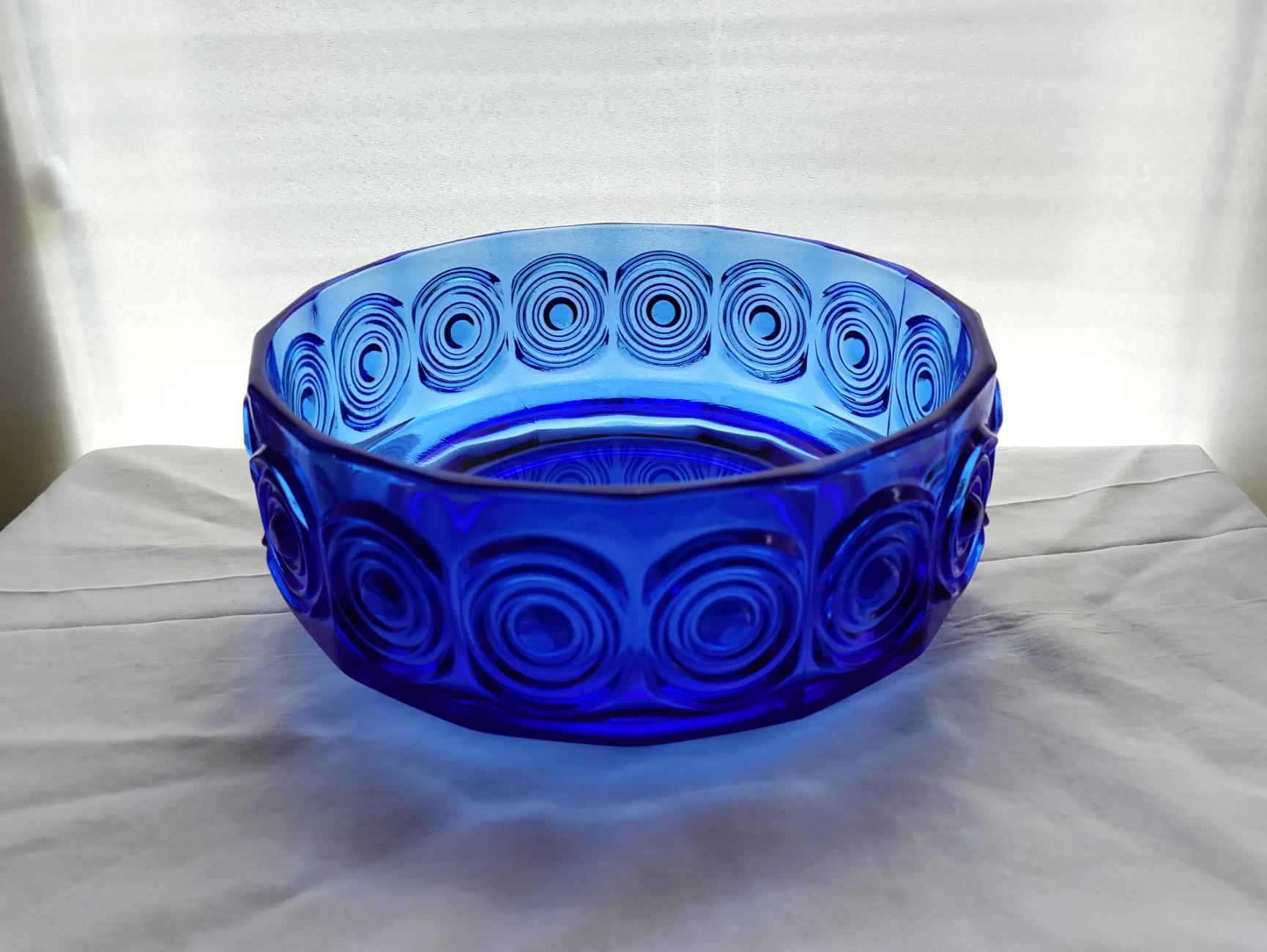 Riihimäen Lasi: ラージ RENGAS (Circle) シリーズ ブルー ガラス