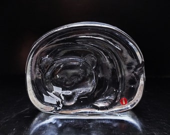 Iittala: BEAR (Karhu) Hand Made Glass Paperweight, Designed by Jorma Vennola