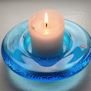 Iittala: LargeLight Blue NAPPI Candle Holder Bowl For Table Candle, Designed By Markku Salo