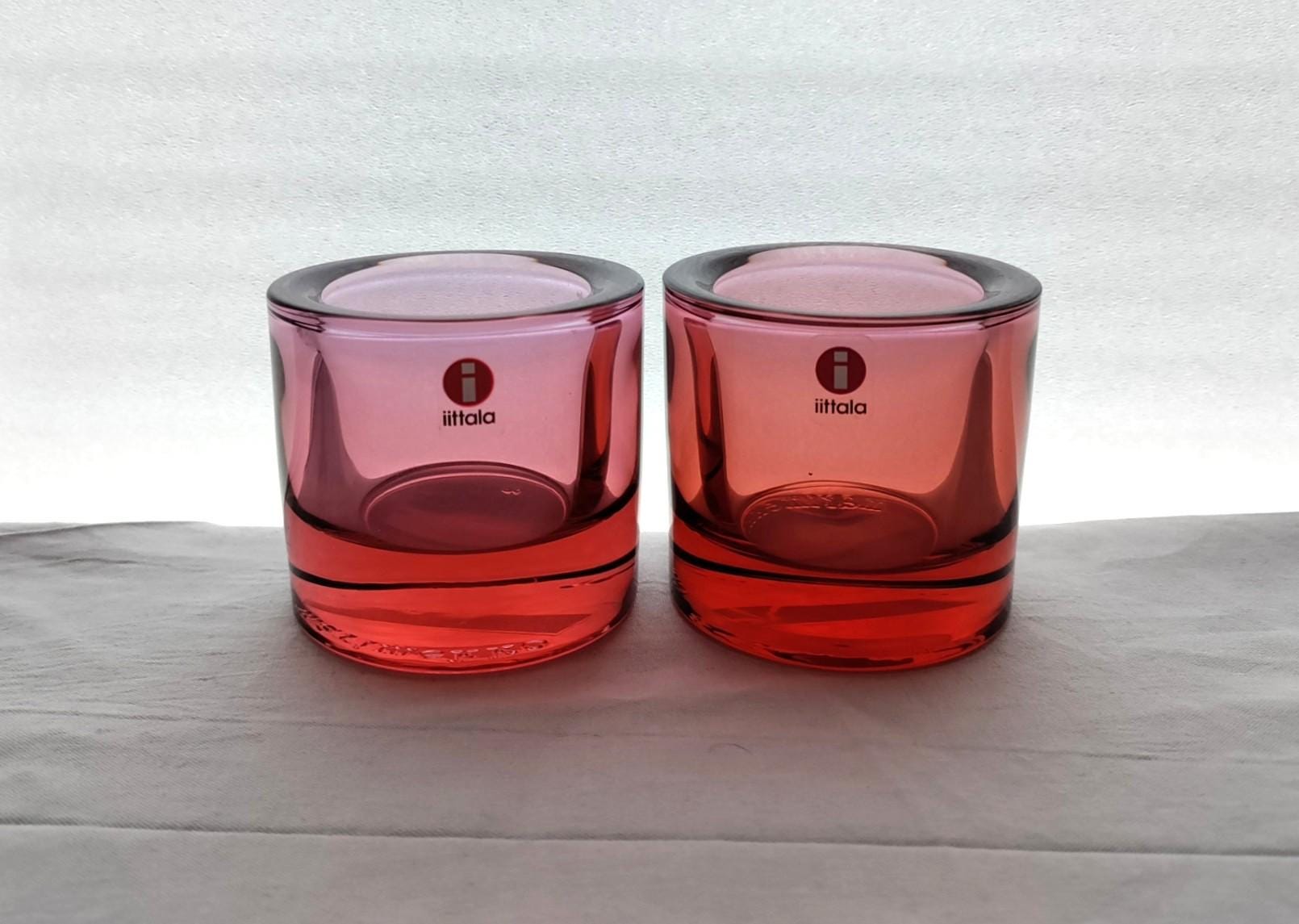 Iittala: One Red Garnet KIVI Votive, Designed by Heikki Orvola, Produced by marimekko
