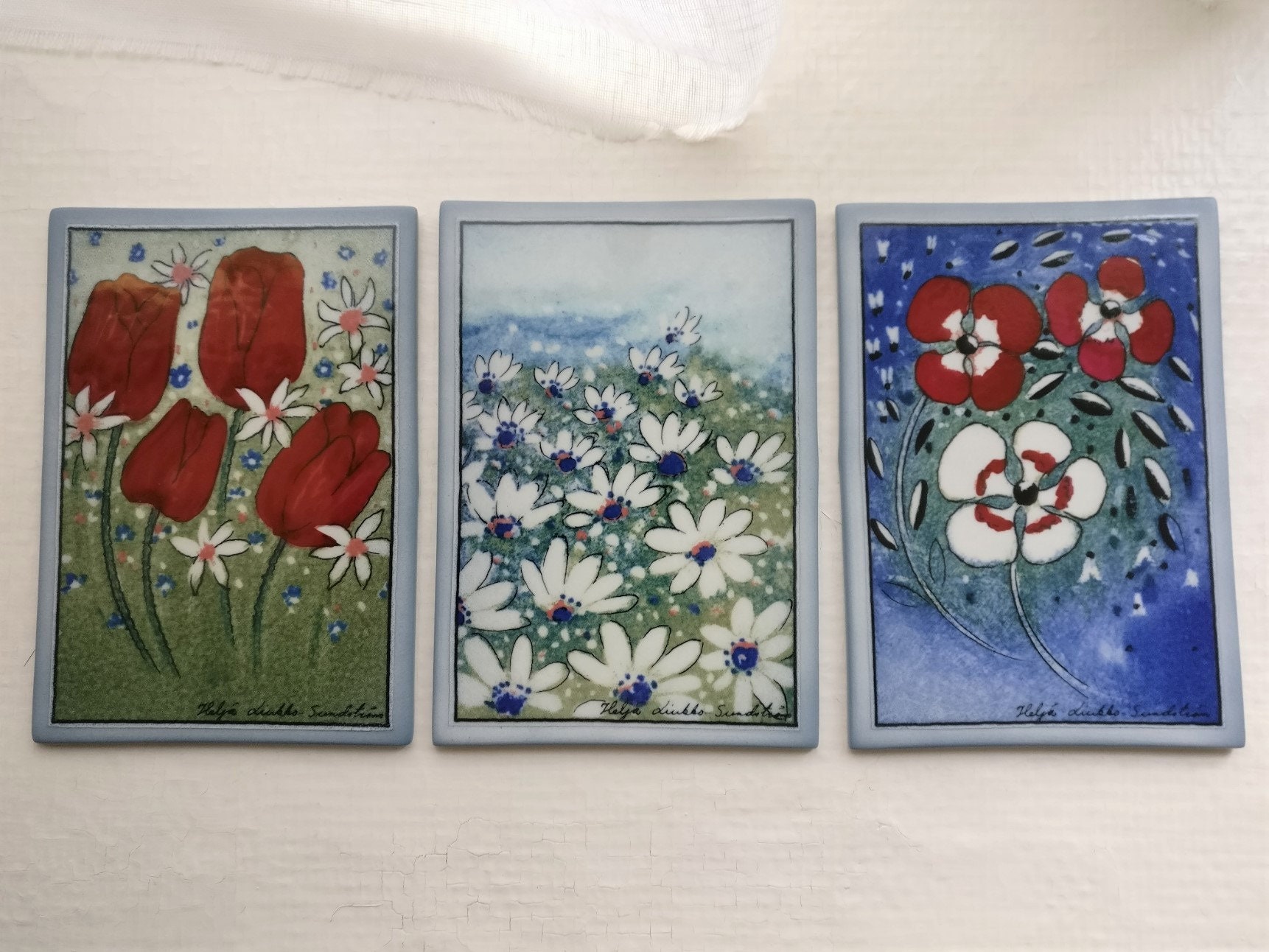 Arabia Finland Artistic One Wall Tile Ceramic Picture Three Etsy 日本