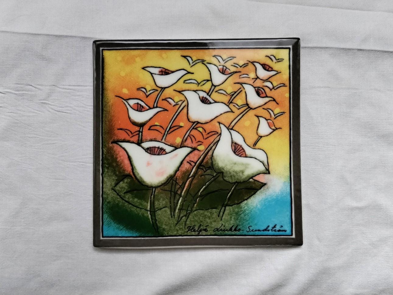 Arabia Finland: A Little Ceramic Wall Tile ONNITELLEN