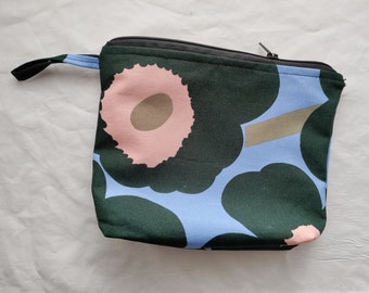 A Small Handicraft, Handmade Bag or Purse, Made of UNIKKO Pattern Textile