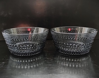 Iittala: Four KASTEHELMI Series Grey Dessert Bowls, Designed by Oiva Toikka