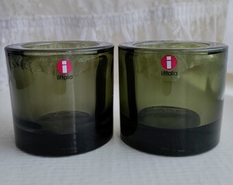 Iittala: One Moss Green KIVI Votive, Designed by Heikki Orvola, Produced by marimekko