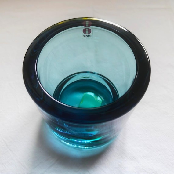 Iittala: One Large Seablue KIVI Votive, Produced by Marimekko