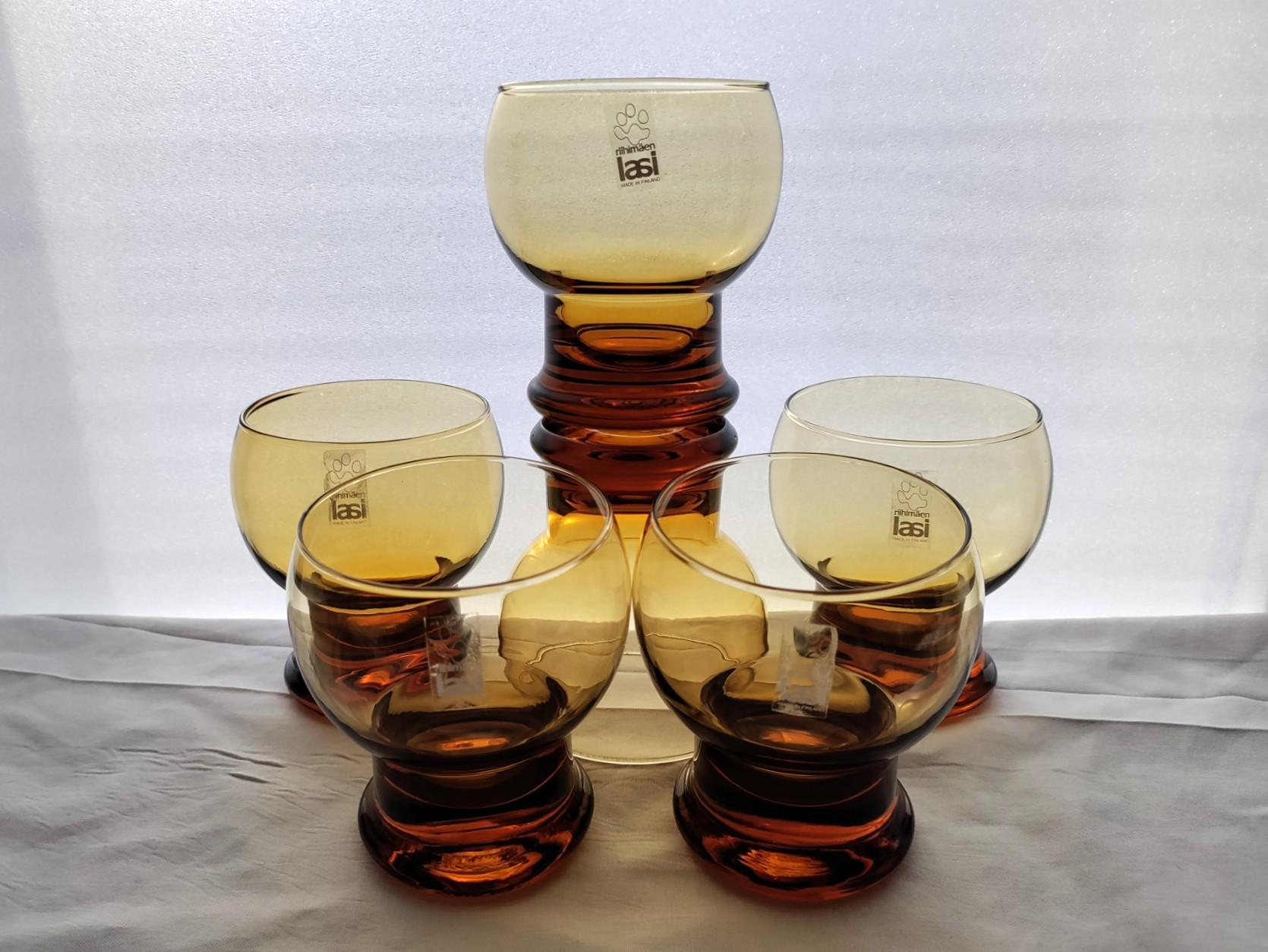 Riihimäen Lasi: OLD KING COLE ハンドメイド タンブラー/コニャック