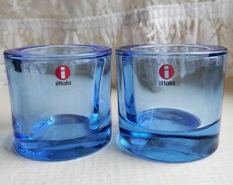 Iittala: One Aqua Blue KIVI Votive, Designed by Heikki Orvola, Produced by marimekko