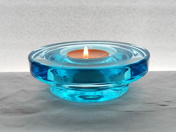 Iittala Light Blue HALO Candle Holder Bowl for Tealight Designed