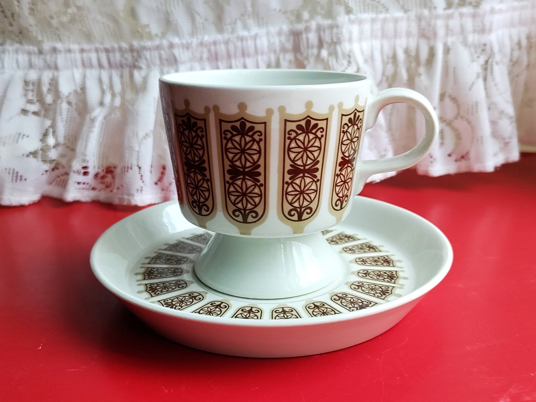 アラビア フィンランド: RUKINLAPA コーヒーカップ 6 個とソーサー 6