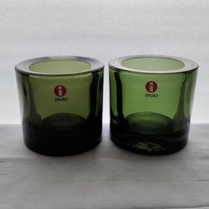 SOLD - Turquoise Blue Glass Kivi Iittala Marimekko Kivi Tealight