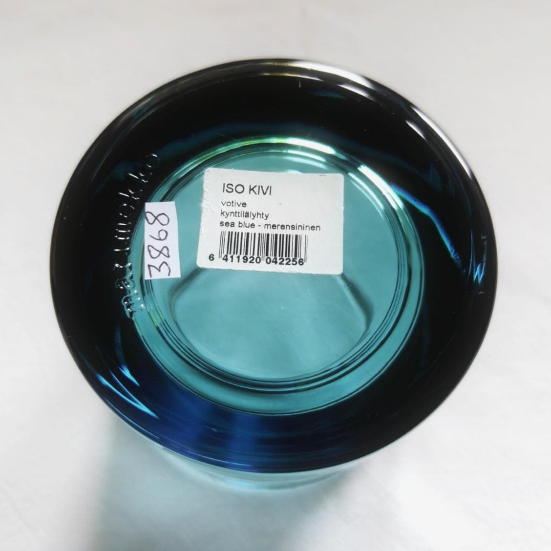 Iittala: One Large Seablue KIVI Votive, Produced by Marimekko