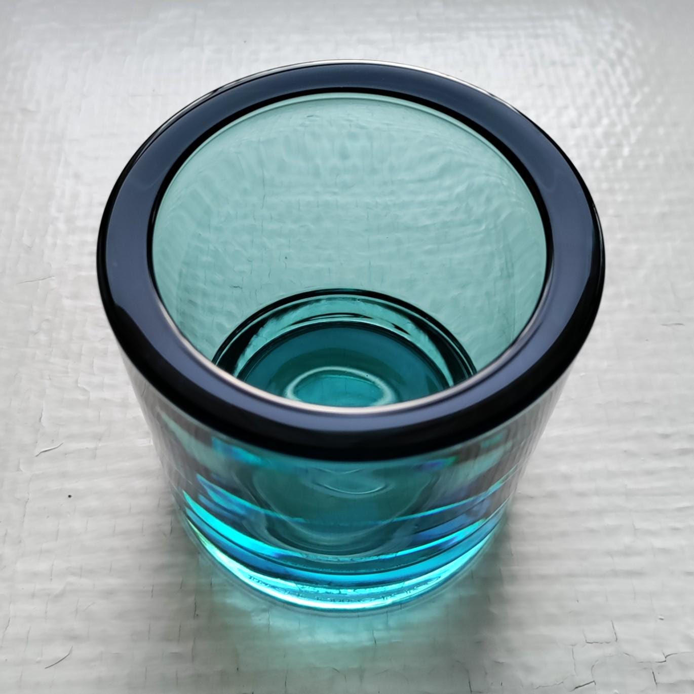 Iittala: One Large Seablue KIVI Votive, Produced by Marimekko