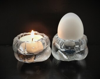 Nuutajärvi: Six TIPU Egg Cups or Candle Holder Bowls for Tea Light, Designed by Kerttu Nurminen
