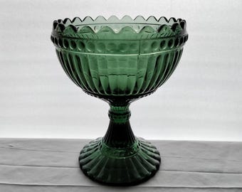 Iittala Marimekko Maribowl - Vintage Turquoise Glass Pedestal Bowl