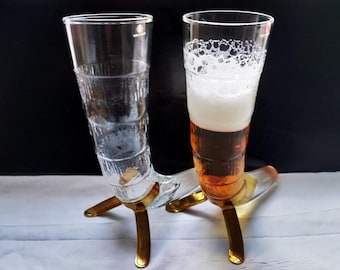 Iittala: One Tall 2660 Blue/clear Candlestick Holder