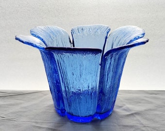 Mäntsälän Lasisepät: Middle/Large Size TERÄLEHTI Blue Bowl