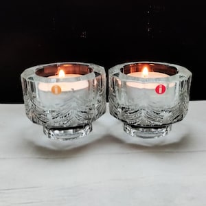Iittala: Two KUUSI Series Small Candle Holders For Tea Lights, Designed by Jorma Vennola