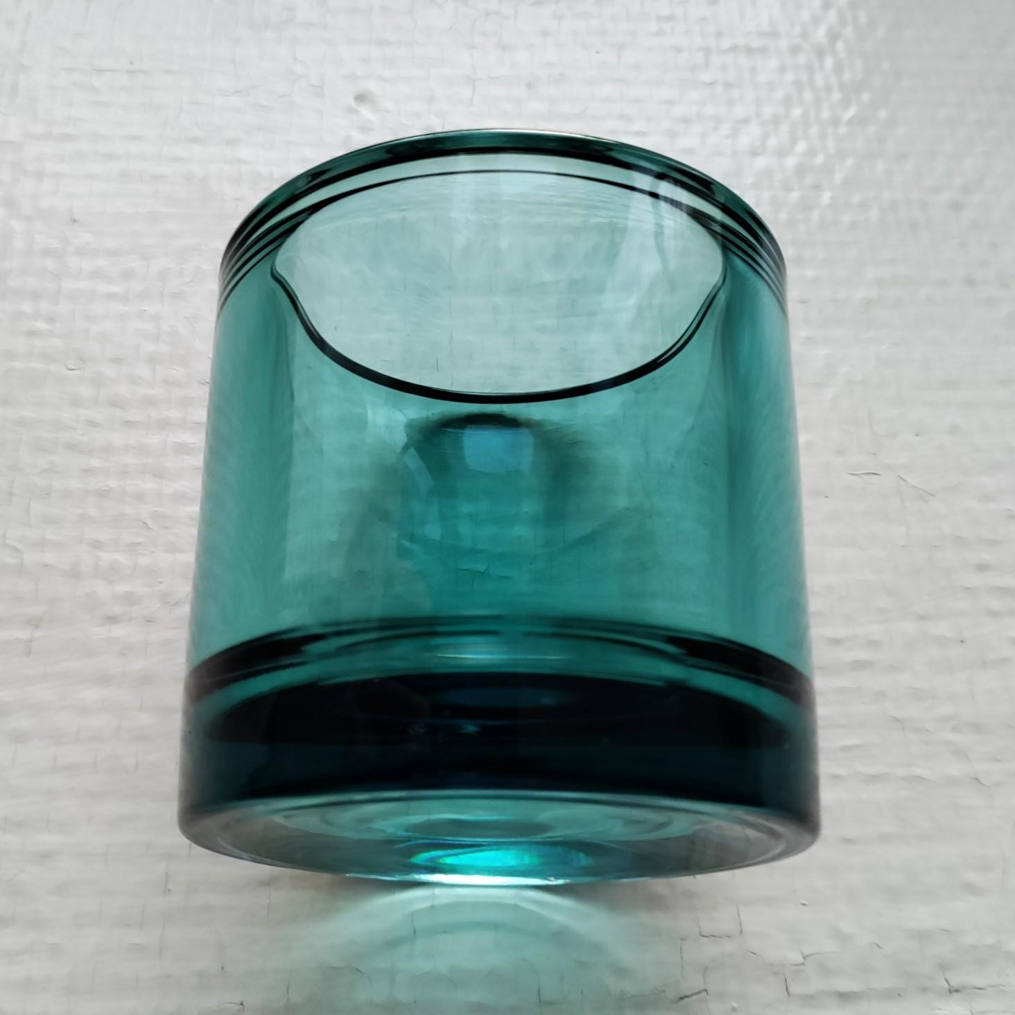 Iittala: One Large Seablue KIVI Votive, Produced by Marimekko