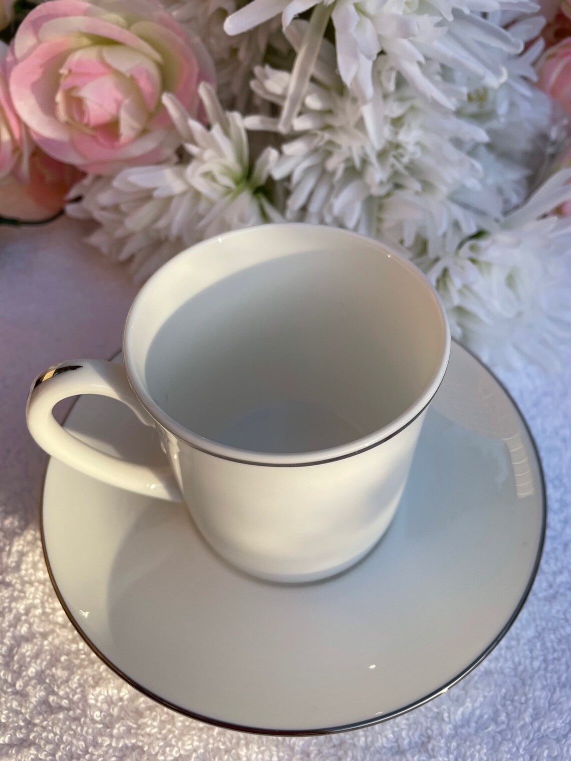 Wedgwood Vintage Coffee Cup and Saucer formal Platinum Etsy UK