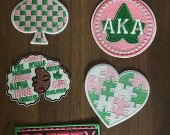 AKA Pink and Green  Iron- On Patches